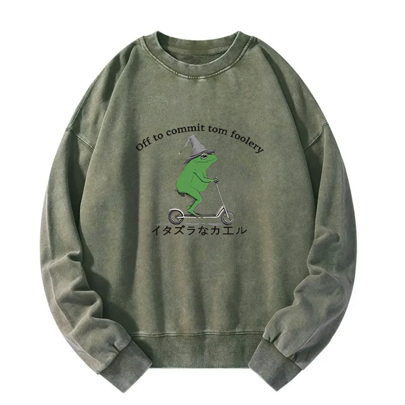 Stupid Frog Washed Sweatshirt