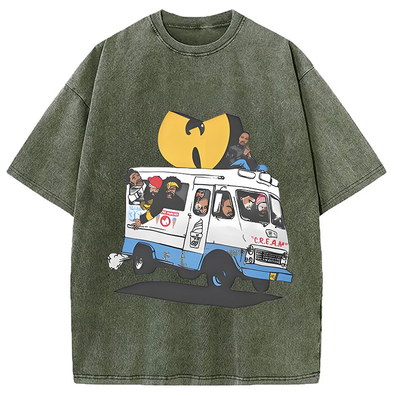 Wu Tang Retro Hip Hop Washed T-Shirt