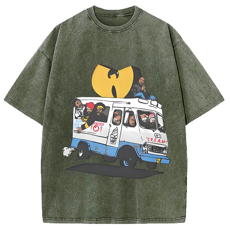 Wu Tang Retro Hip Hop Washed T-Shirt