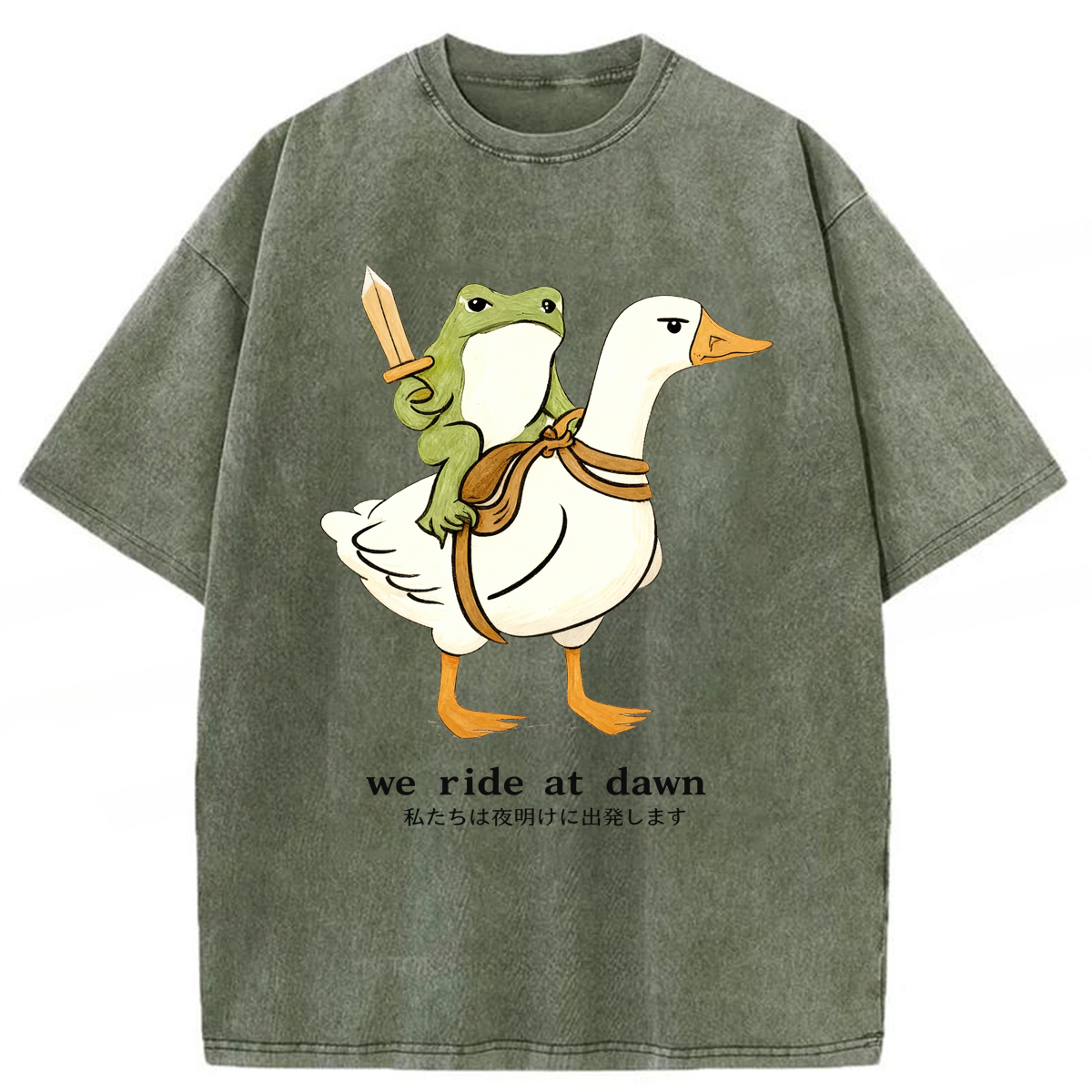 Tokyoviva Frog Goose We Ride At Dawn Washed T-shirt