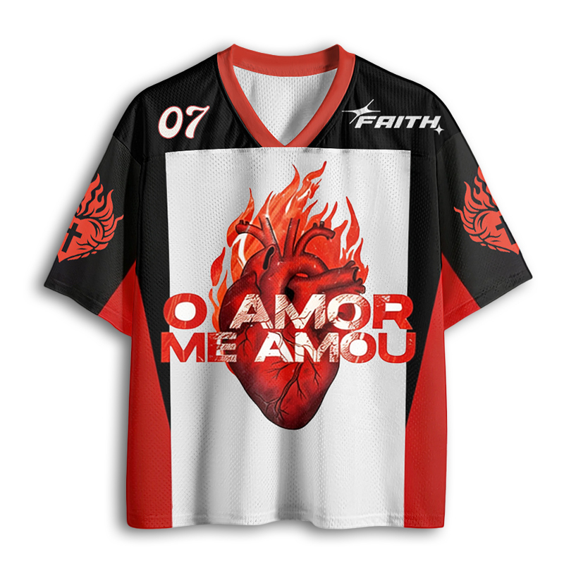 Baddiecat Sacred Heart Christian Faith Mesh Jersey