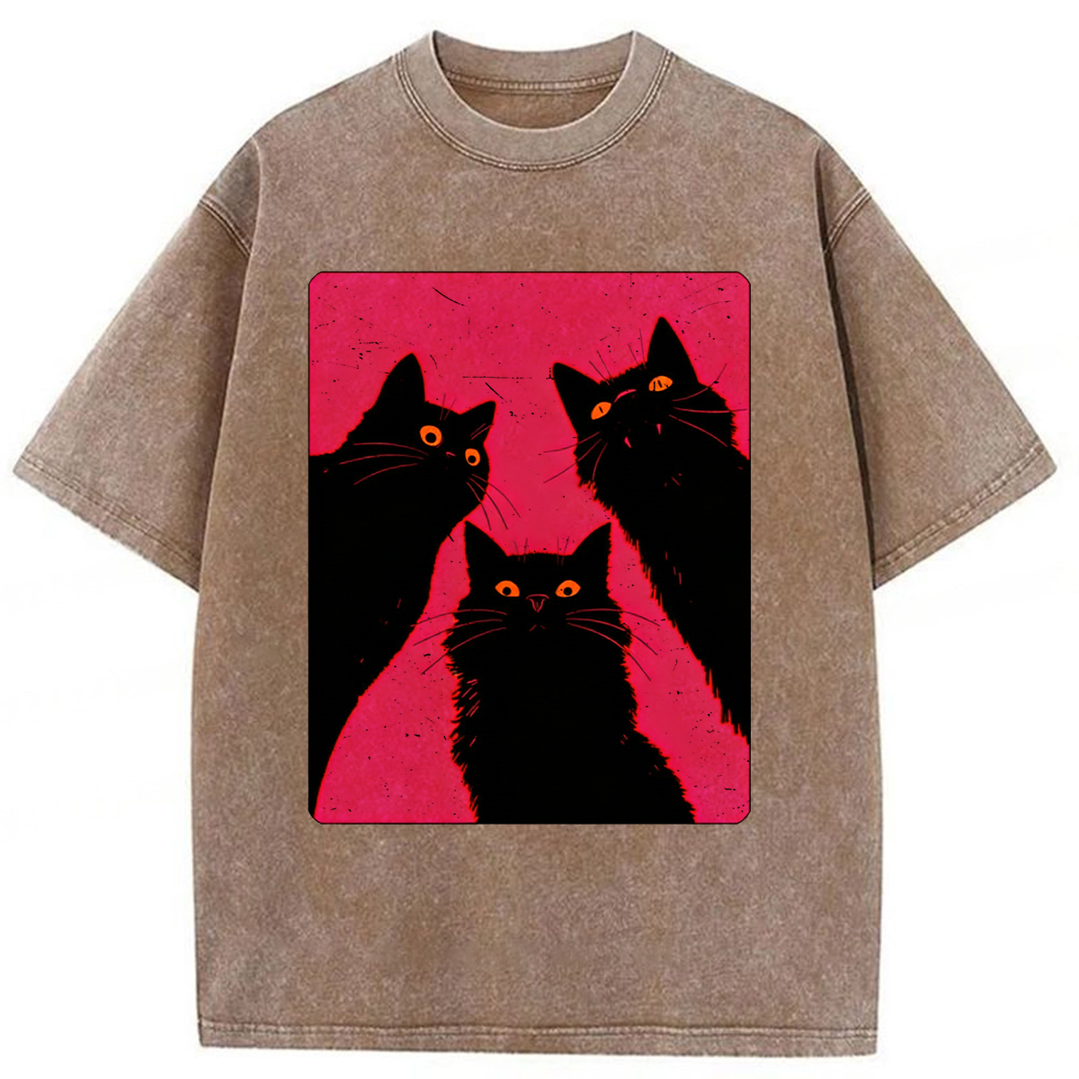 Baddiecat Black Cats It's Time To Wake Up Washed T-shirt