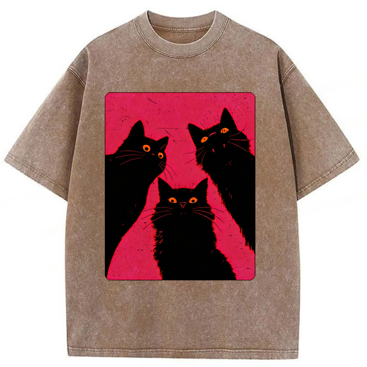 Baddiecat Black Cats It's Time To Wake Up Washed T-shirt