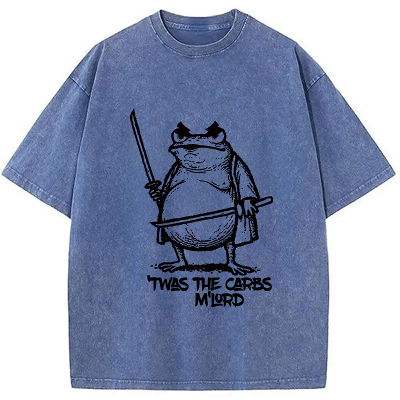 Fat Samurai Frog Washed T-Shirt