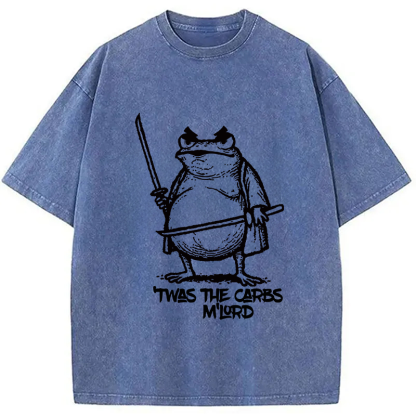 Fat Samurai Frog Washed T-Shirt