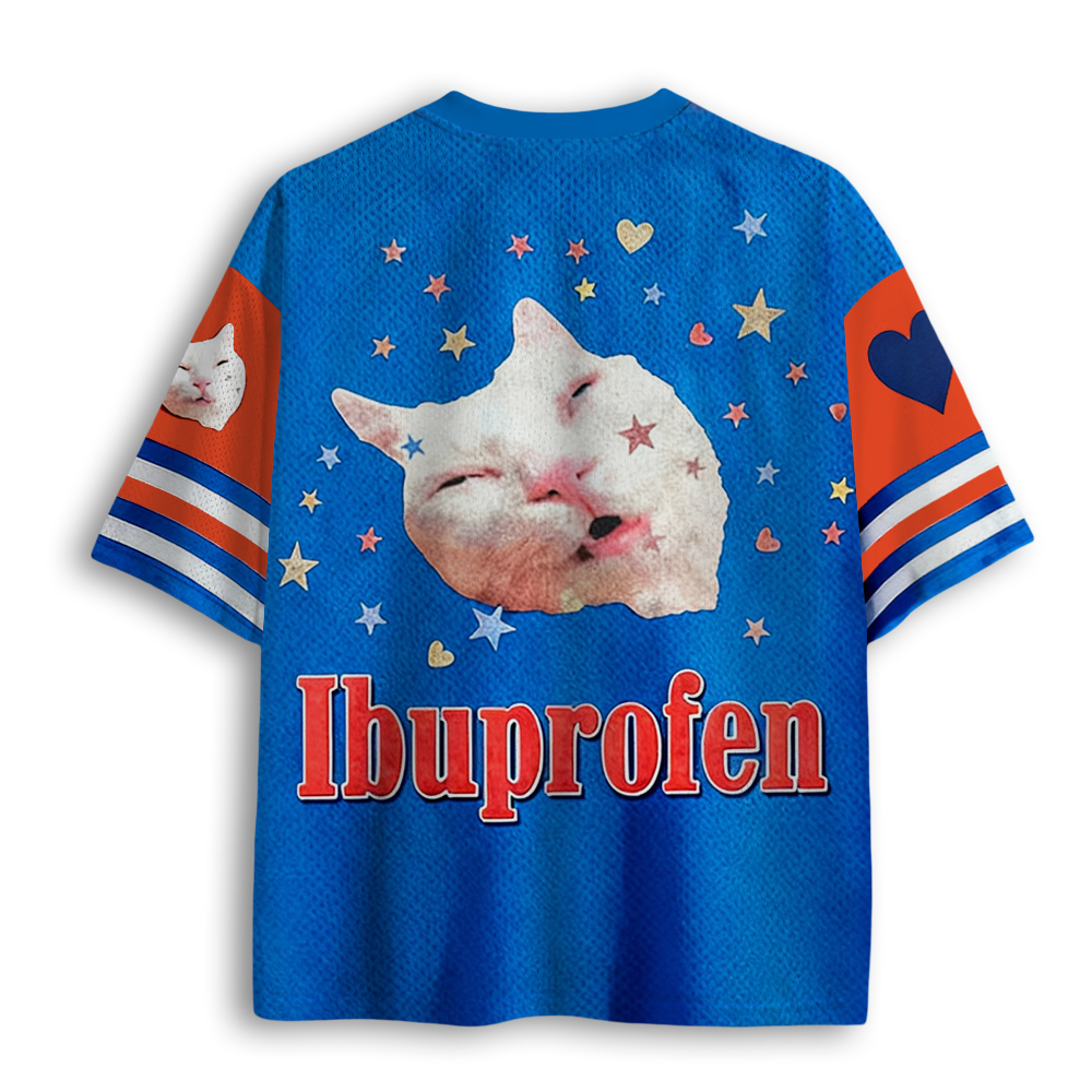 Baddiecat I Need Ibuprofen Funny Cat Mesh Jersey