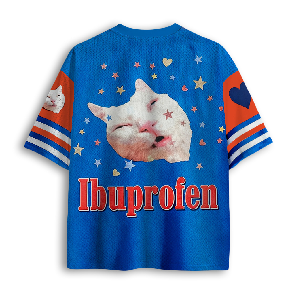 Baddiecat I Need Ibuprofen Funny Cat Mesh Jersey