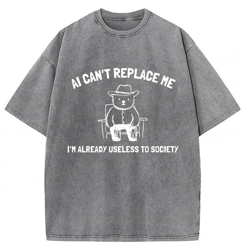 Tokyoviva AI Can't Replace Me Washed T-shirt