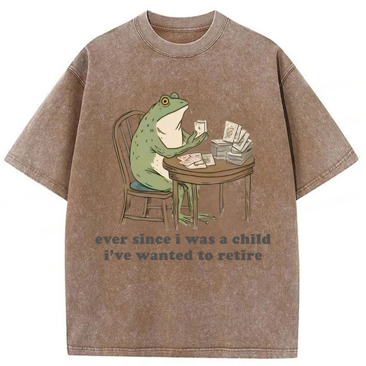 Tokyoviva Funny Frog Ever Since I Was A Child Washed T-shirt
