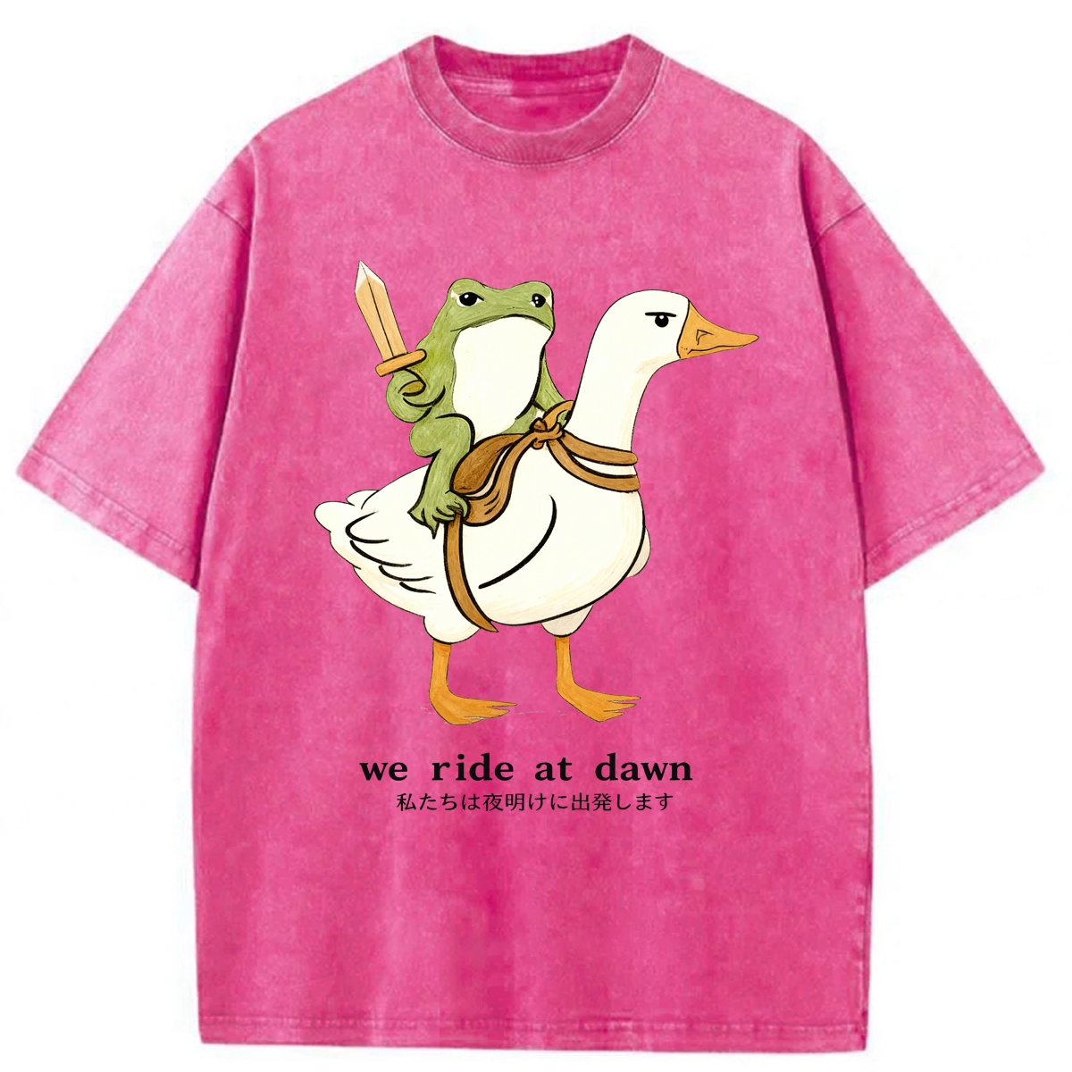 Tokyoviva Frog Goose We Ride At Dawn Washed T-shirt