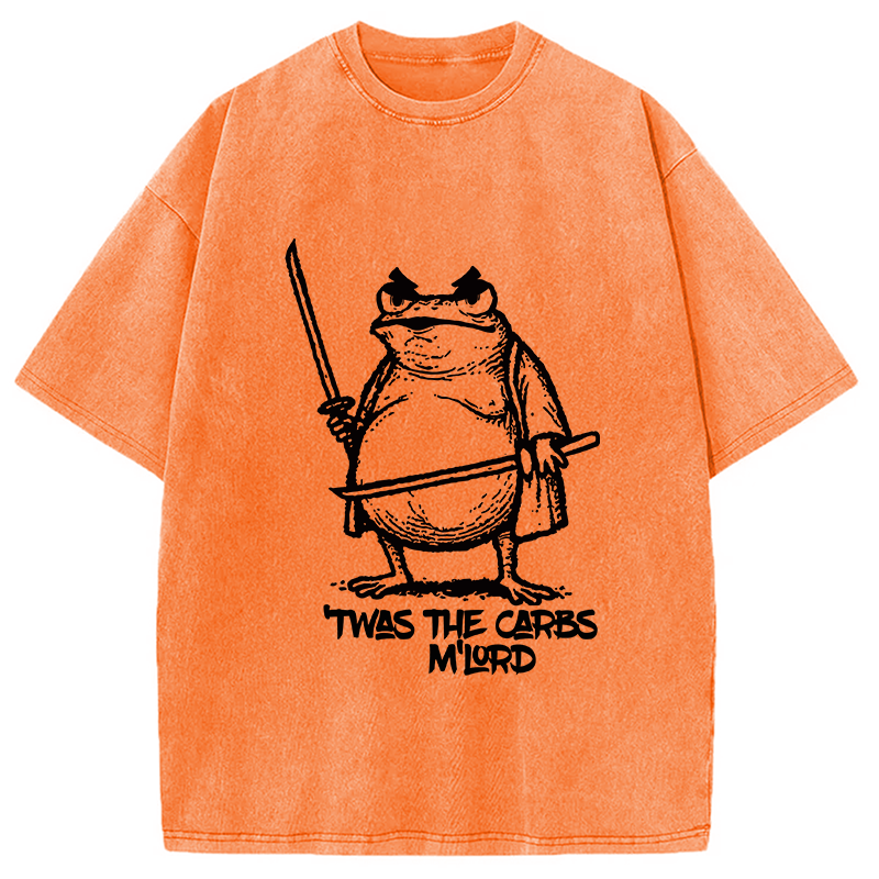 Fat Samurai Frog Washed T-Shirt