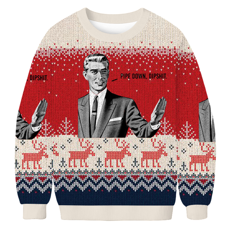 Tokyoviva Pipe Down Dipshit Christmas Ugly Sweatshirt