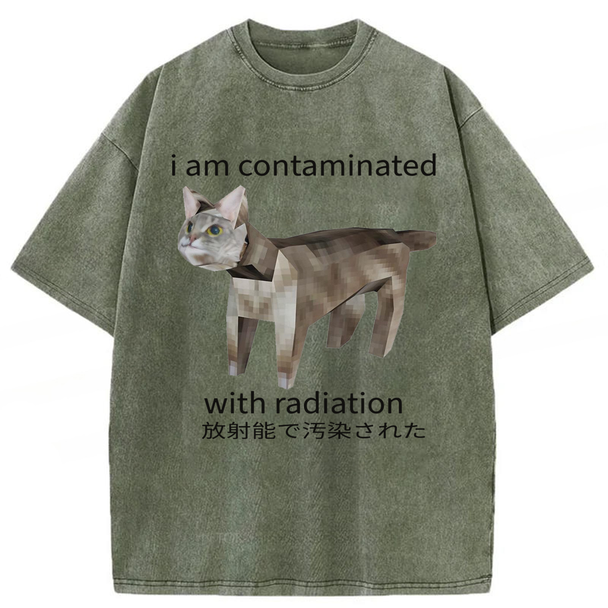 Tokyoviva Radiation Cat Washed T-shirt