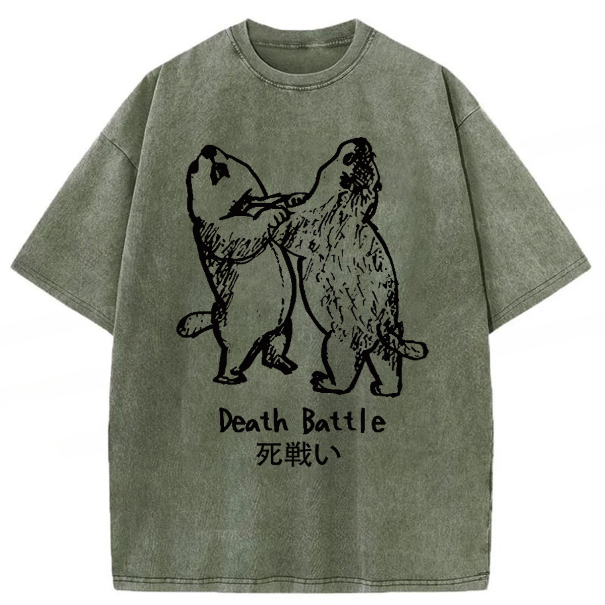 Tokyoviva Groundhog Fighting Washed T-shirt