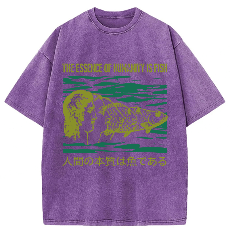 Tokyoviva The Essence Of Humanity Is Fish Washed T-shirt