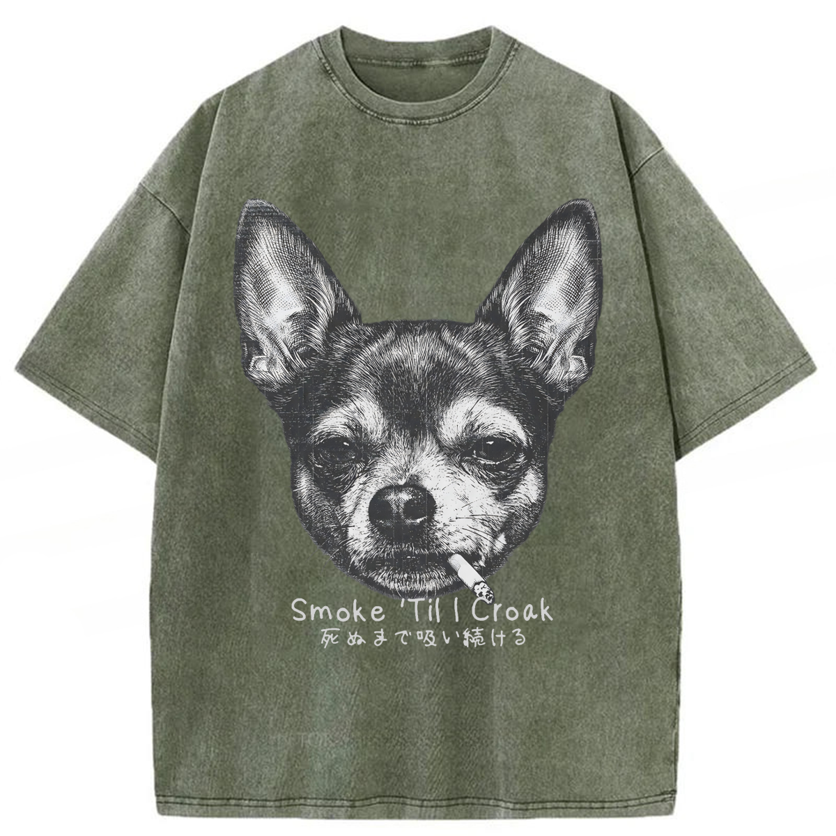 Tokyoviva Smoke 'Til I Croak Washed T-shirt