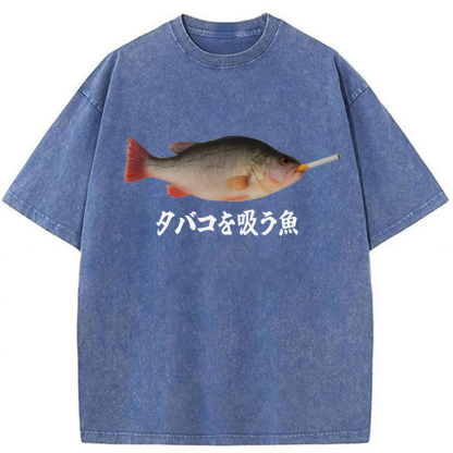 Tokyoviva Smoking Fish Washed T-shirt