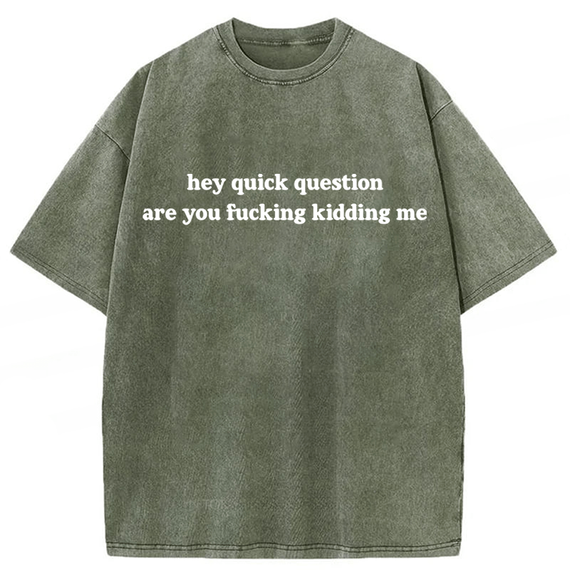 Tokyoviva Hey Quick Question Are You Fucking Kidding Me Washed T-shirt