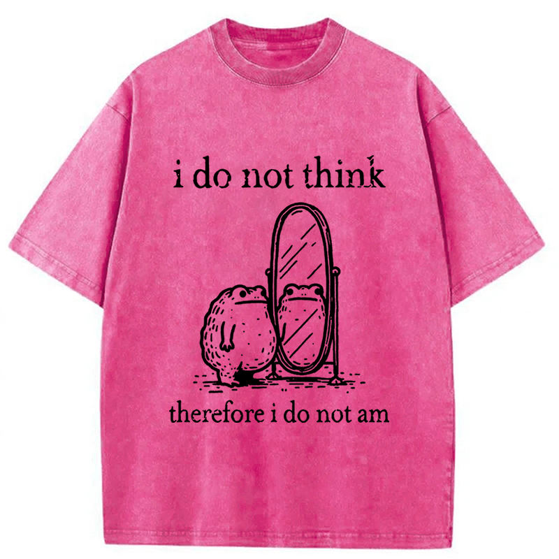 Tokyoviva Frog I Do Not Think Therefore I Do Not Am Washed T-shirt
