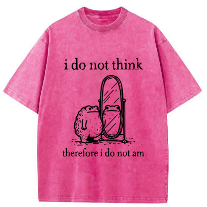 Tokyoviva Frog I Do Not Think Therefore I Do Not Am Washed T-shirt