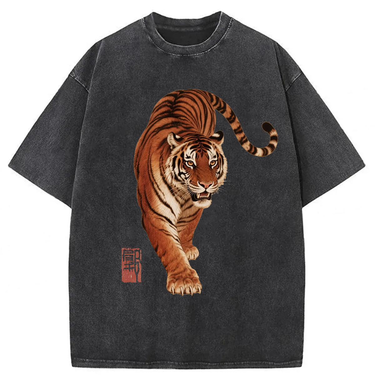 Tokyoviva Tiger Walking Washed T-shirt