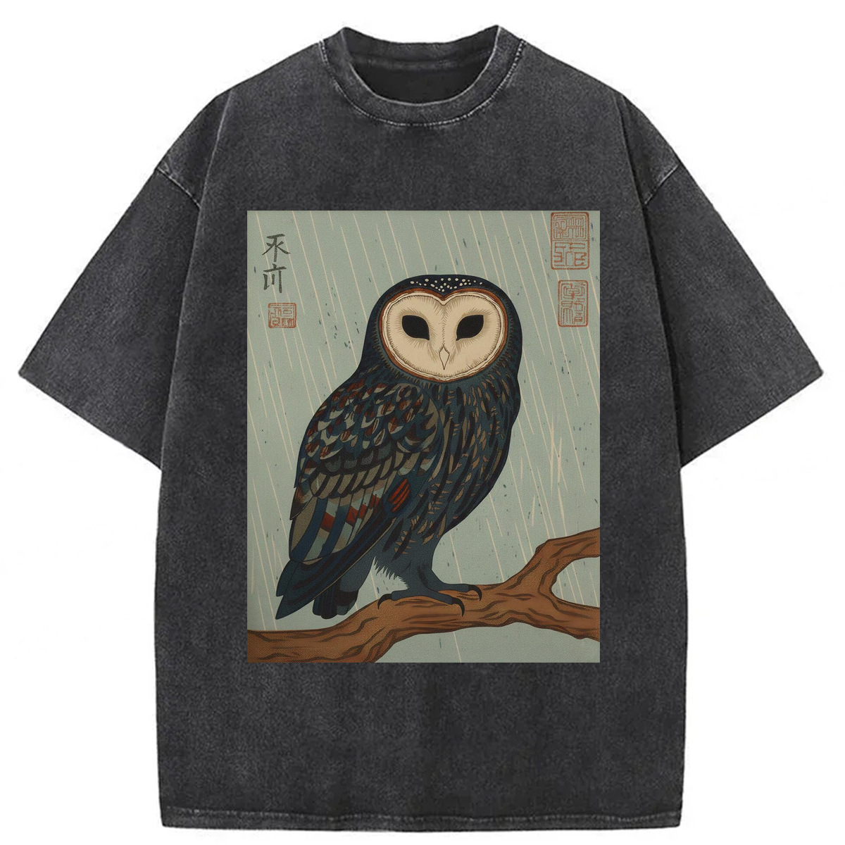 Tokyoviva Japanese Owl Washed T-shirt
