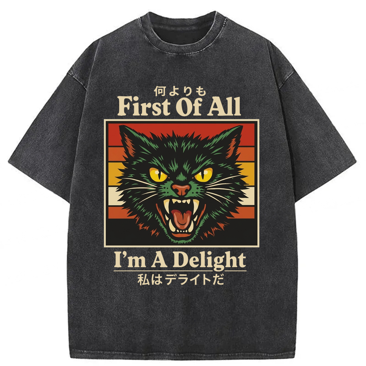 Tokyoviva First Of All Im A Delight Cat Washed T-shirt
