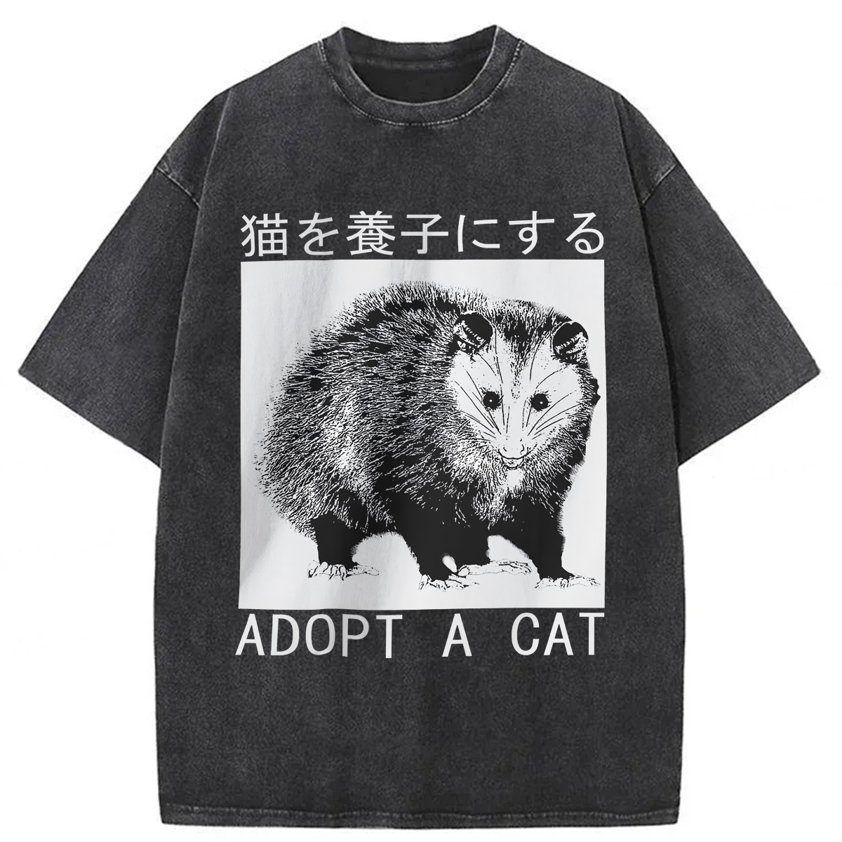 Tokyoviva Adopt A Cat Japanese Opossum Washed T-shirt