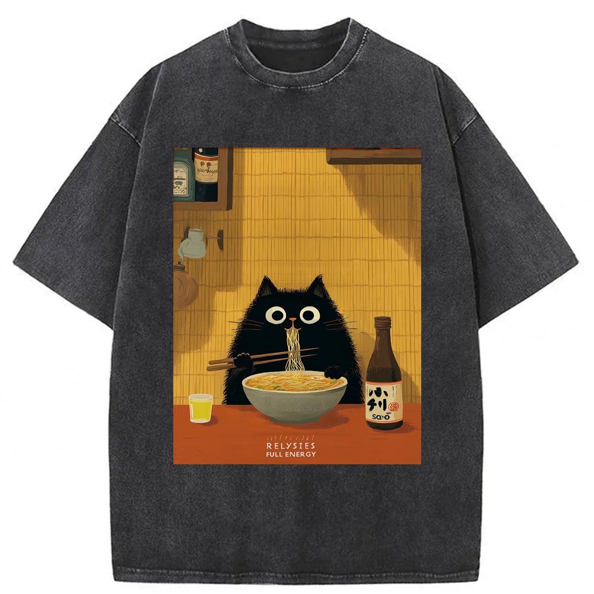 Tokyoviva Noodle Cat Washed T-shirt