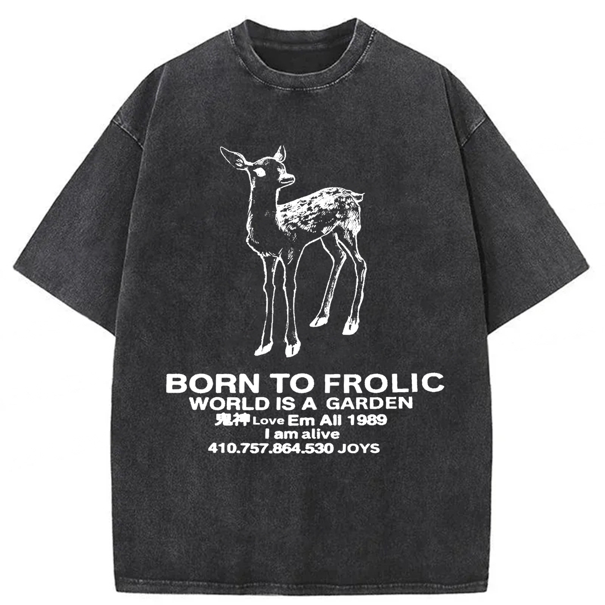 Tokyoviva Born To Frolic Deer Washed T-shirt
