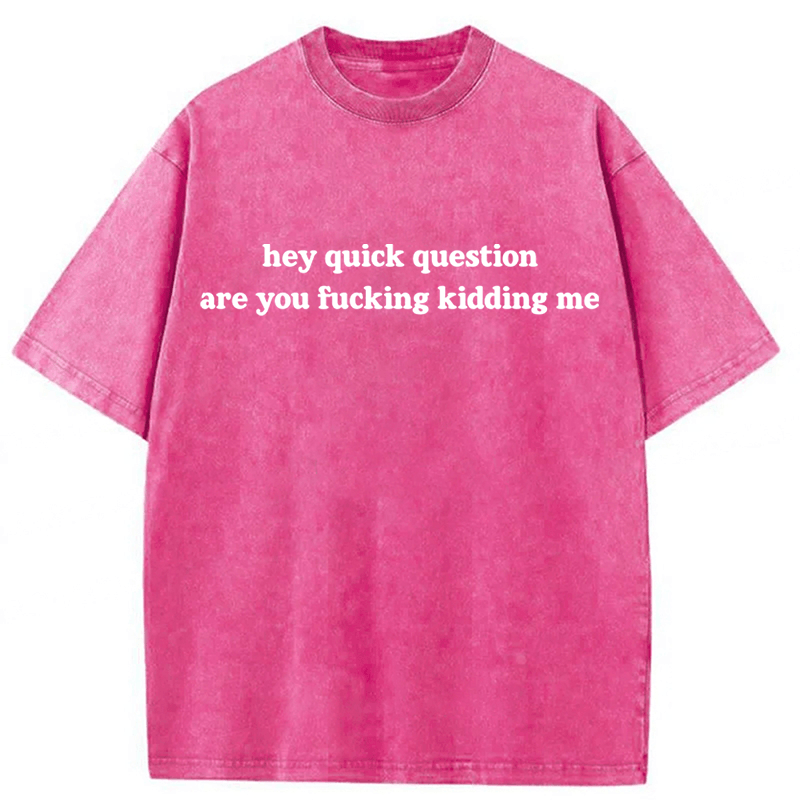 Tokyoviva Hey Quick Question Are You Fucking Kidding Me Washed T-shirt