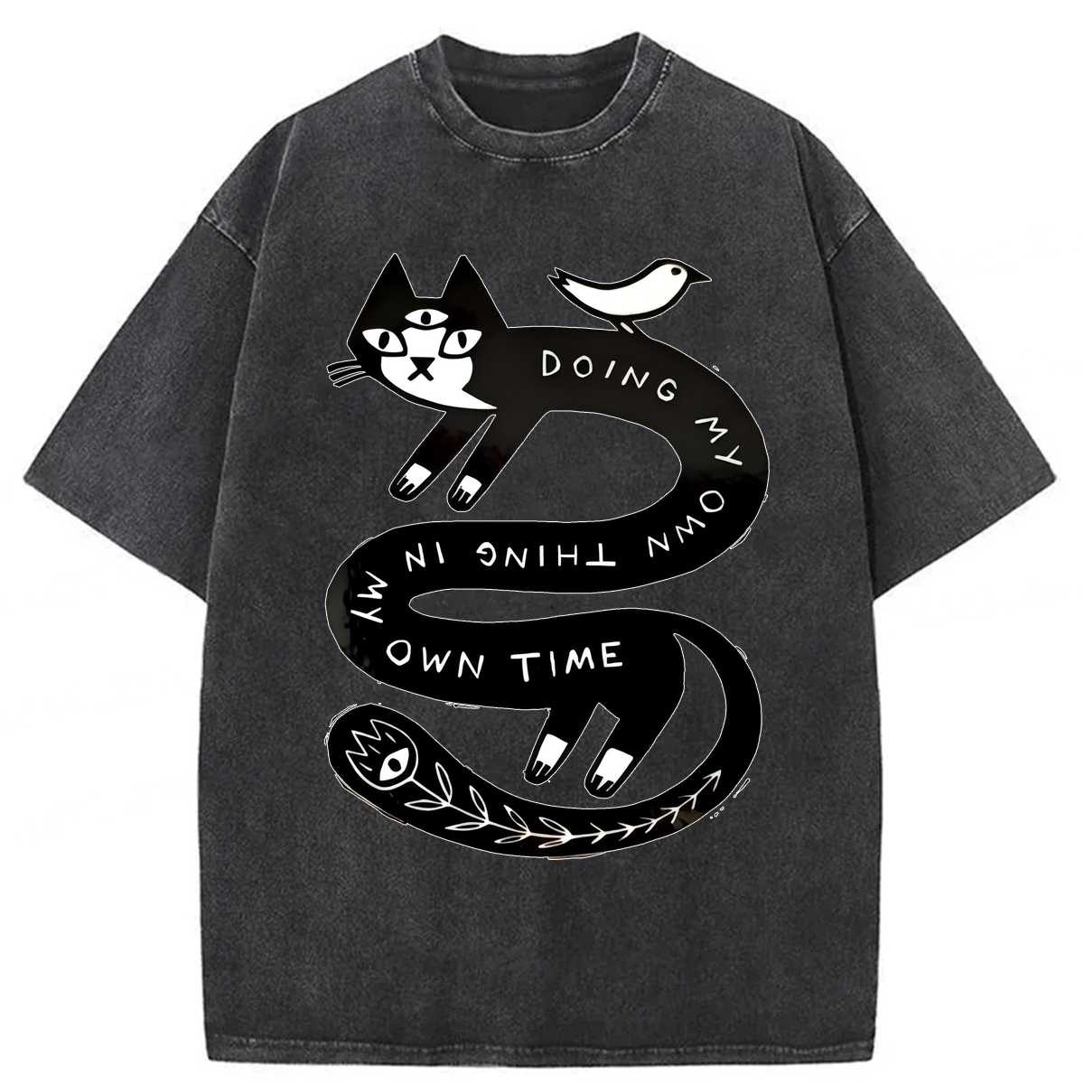 Tokyoviva Doing My Own Thing Weird Cat Washed T-shirt