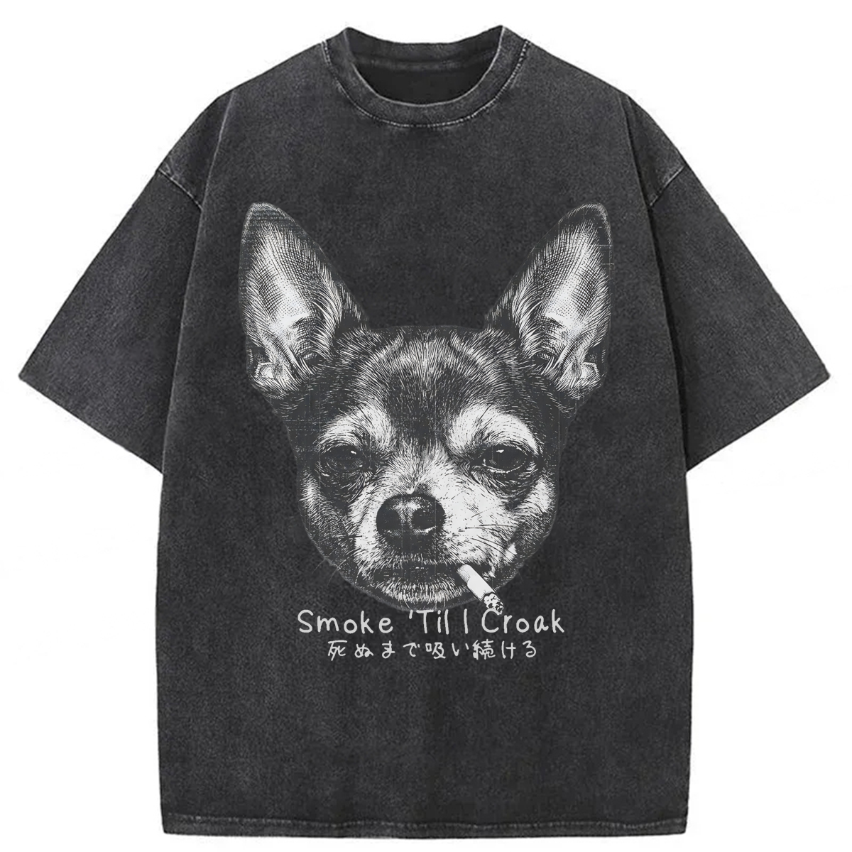 Tokyoviva Smoke 'Til I Croak Washed T-shirt