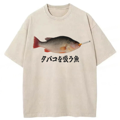 Tokyoviva Smoking Fish Washed T-shirt