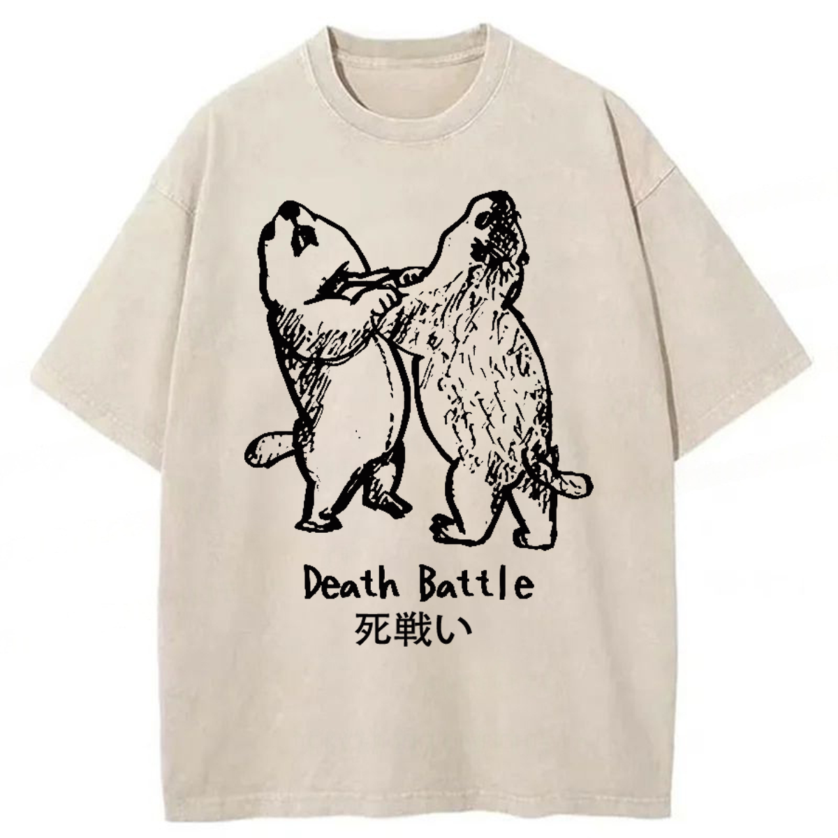 Tokyoviva Groundhog Fighting Washed T-shirt
