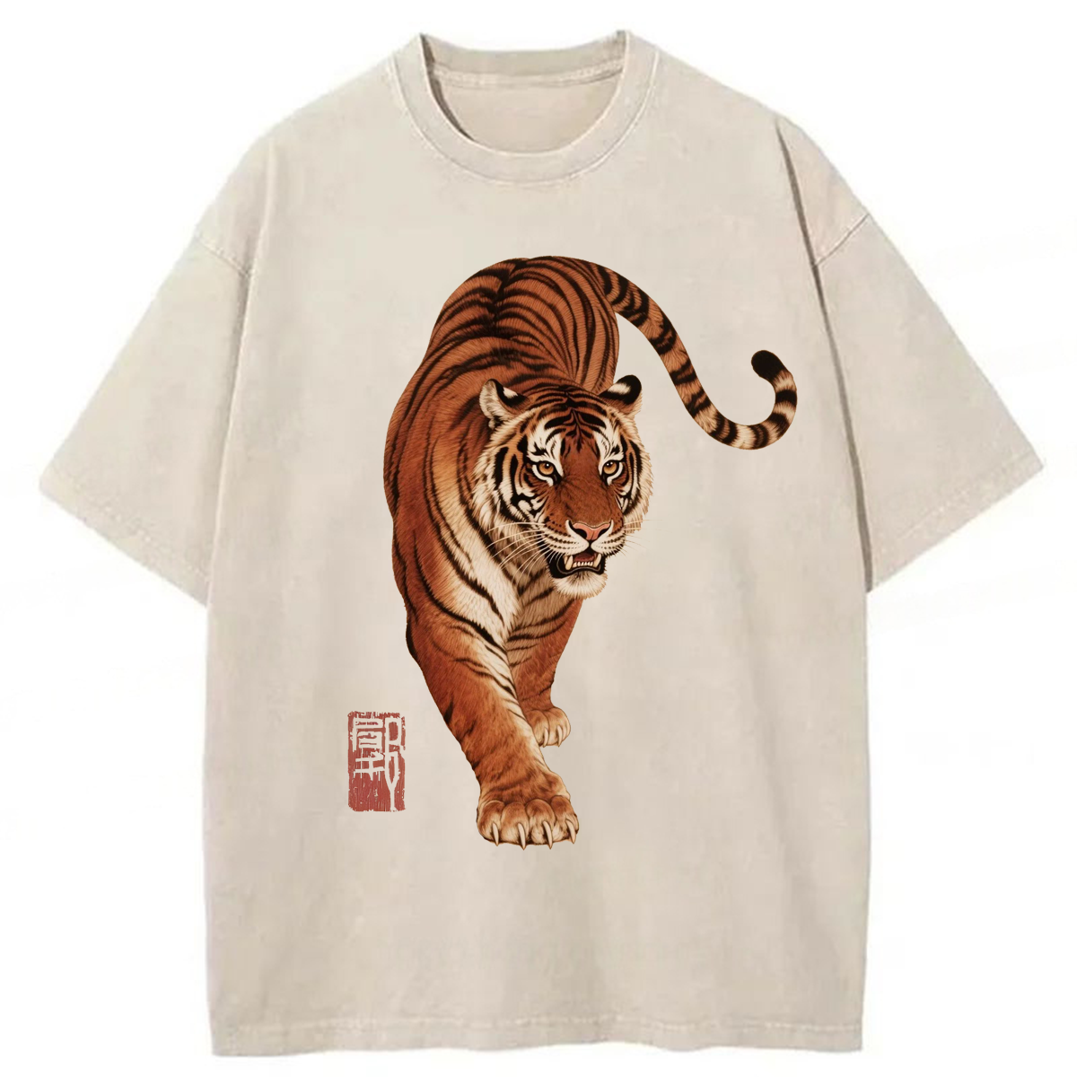 Tokyoviva Tiger Walking Washed T-shirt