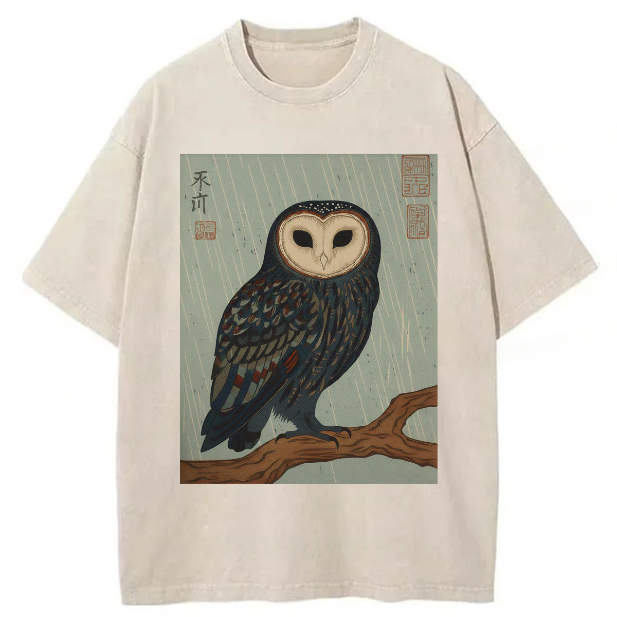 Tokyoviva Japanese Owl Washed T-shirt