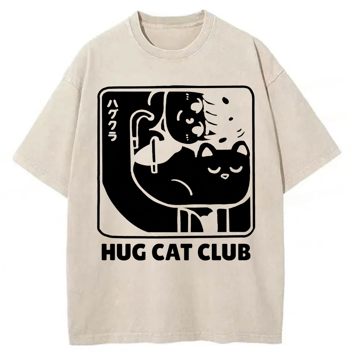 Tokyoviva Hug Cat Club Washed T-shirt