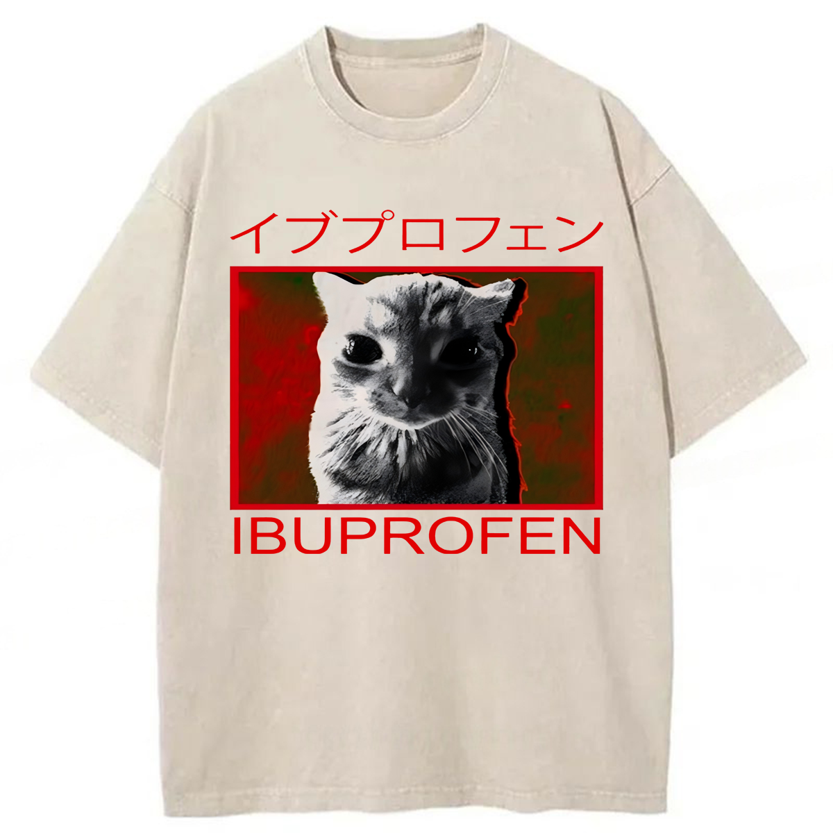 Tokyoviva Ibuprofen Cat Washed T-shirt