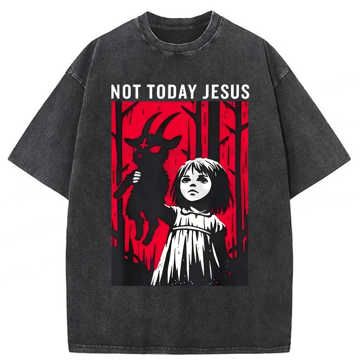 Tokyoviva Not Today Jesus Washed T-shirt