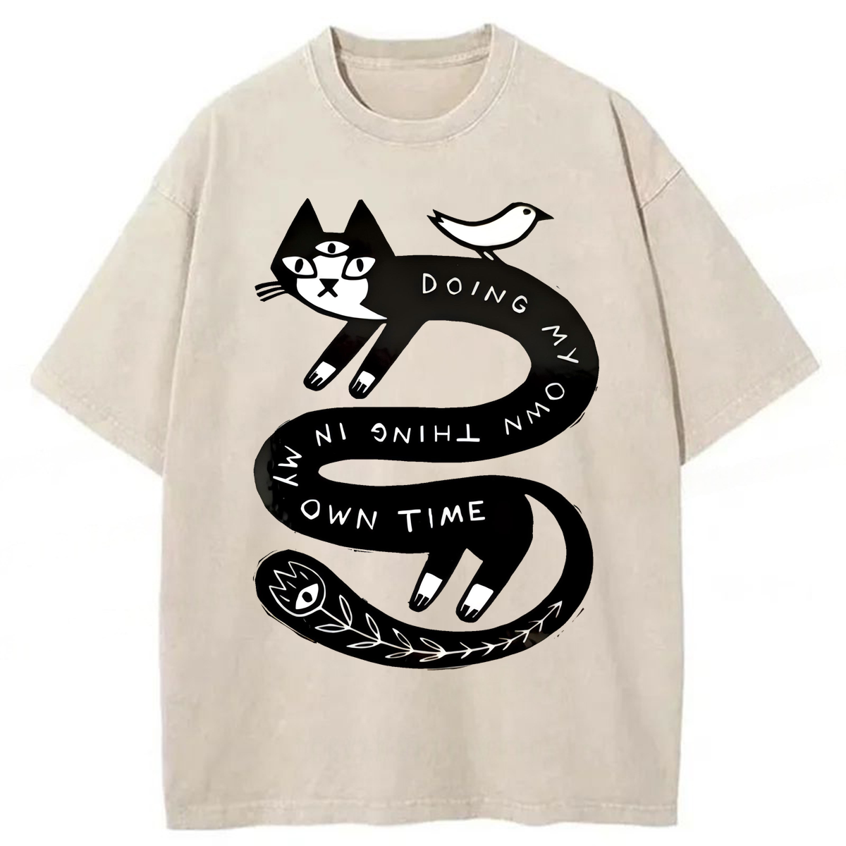 Tokyoviva Doing My Own Thing Weird Cat Washed T-shirt