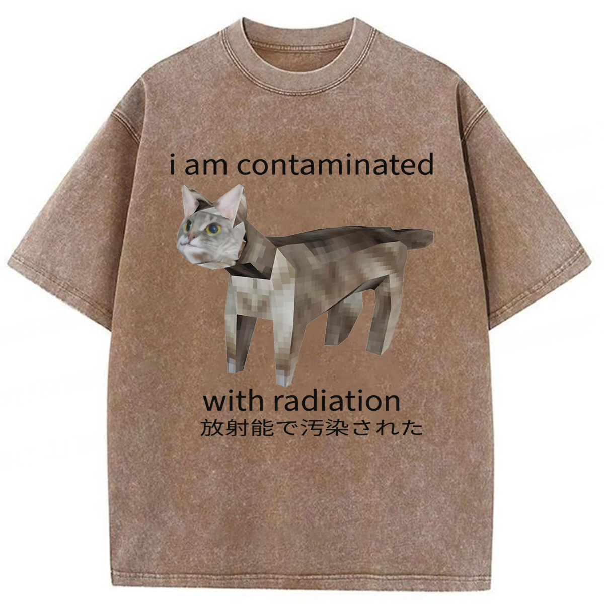 Tokyoviva Radiation Cat Washed T-shirt