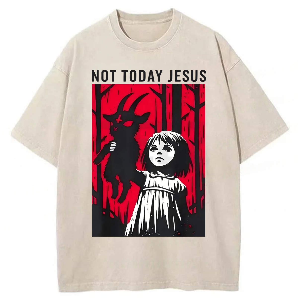 Tokyoviva Not Today Jesus Washed T-shirt
