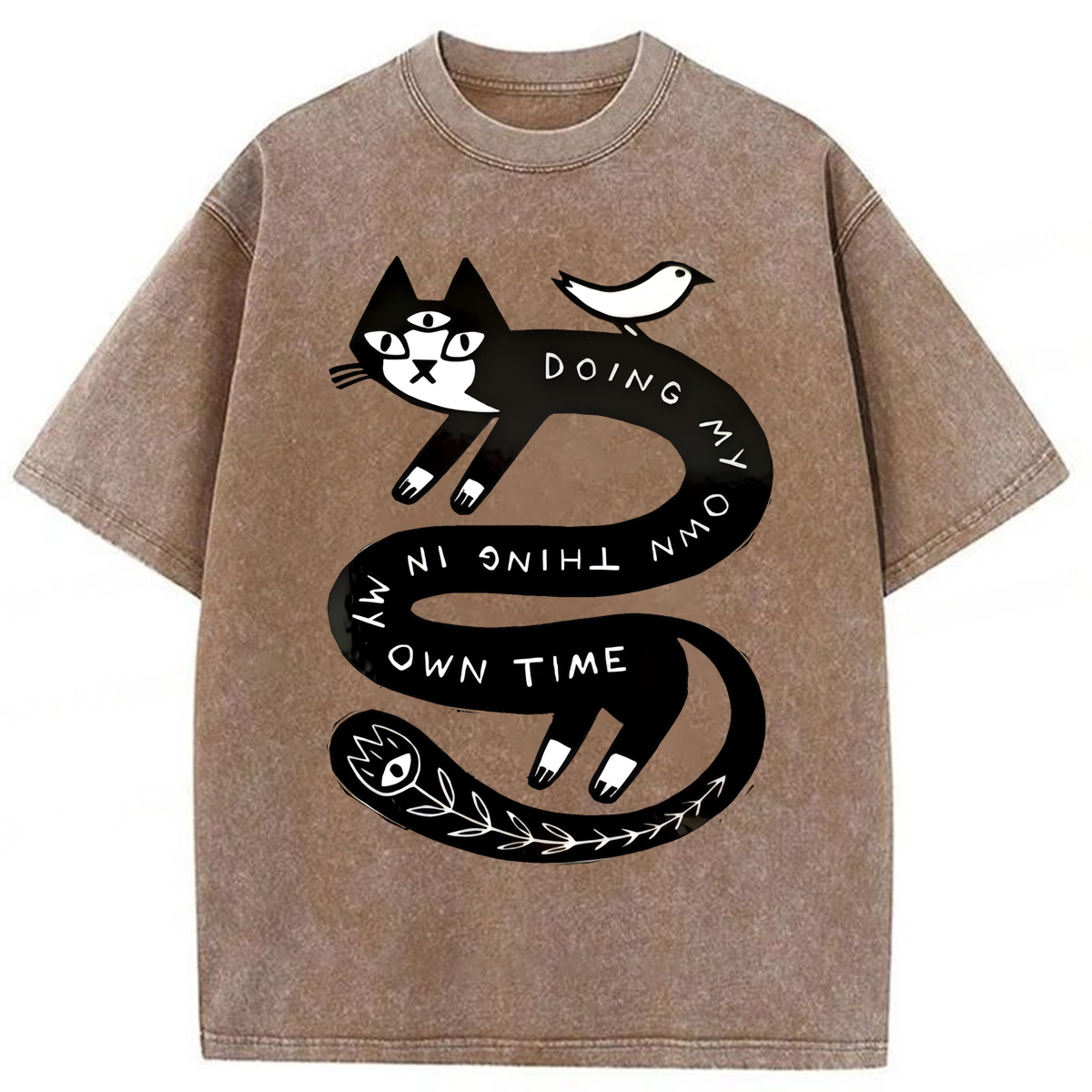 Tokyoviva Doing My Own Thing Weird Cat Washed T-shirt