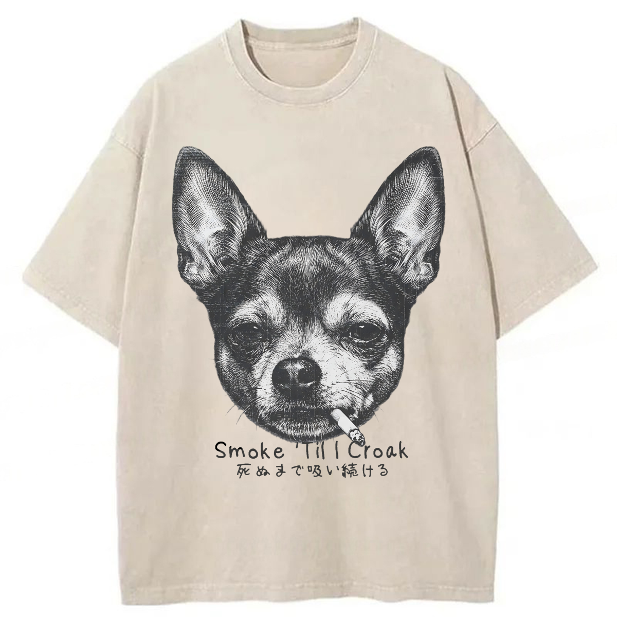 Tokyoviva Smoke 'Til I Croak Washed T-shirt