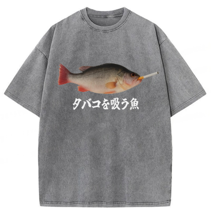 Tokyoviva Smoking Fish Washed T-shirt