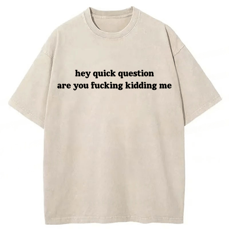 Tokyoviva Hey Quick Question Are You Fucking Kidding Me Washed T-shirt