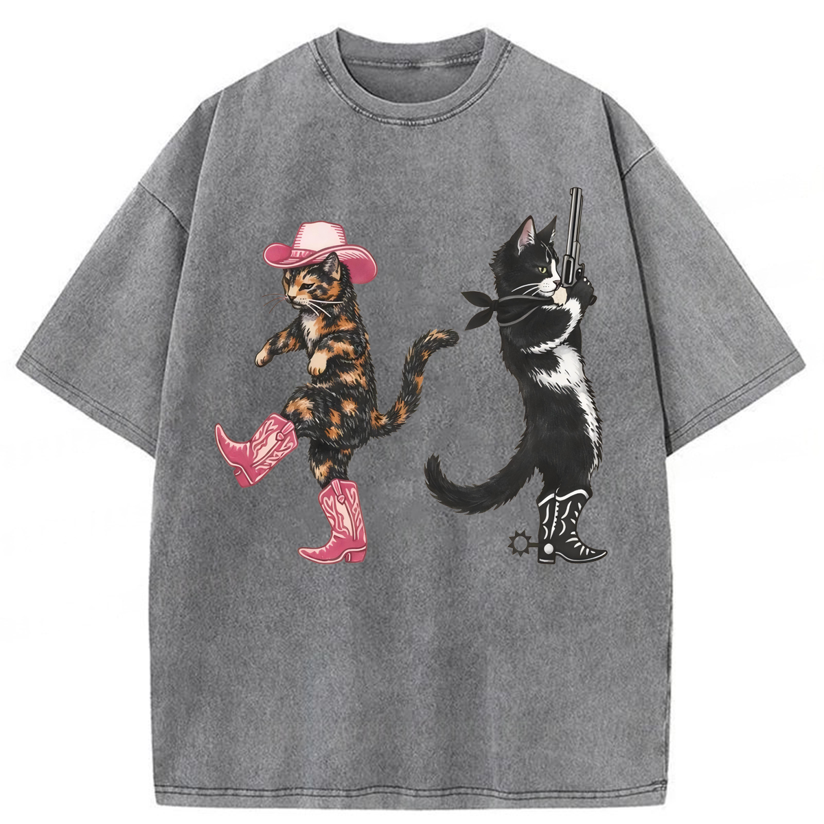 Tokyoviva Western Cats Cowgirl Washed T-shirt