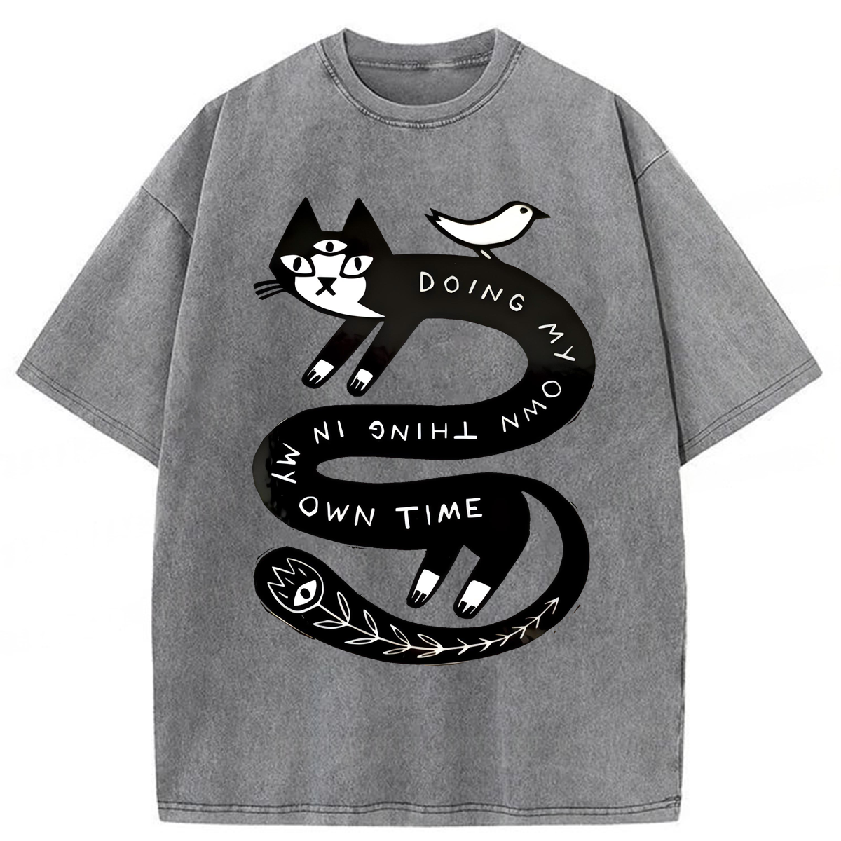 Tokyoviva Doing My Own Thing Weird Cat Washed T-shirt