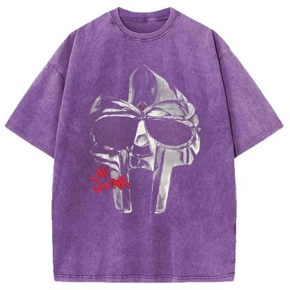 Mf DOOM Halftone Illustration Washed T-Shirt